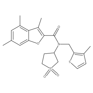 N-(1,1-dioxidotetrahydrothiophen-3-yl)-3,4,6-trimethyl-N-[(3-methylthiophen-2-yl)methyl]-1-benzofuran-2-carboxamide Structure