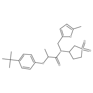 2-(4-tert-butylphenoxy)-N-(1,1-dioxidotetrahydrothiophen-3-yl)-N-[(5-methylfuran-2-yl)methyl]propanamide Structure