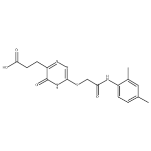 3-(3-((2-((2,4-Dimethylphenyl)amino)-2-oxoethyl)thio)-5-oxo-4,5-dihydro-1,2,4-triazin-6-yl)propanoic acid Structure
