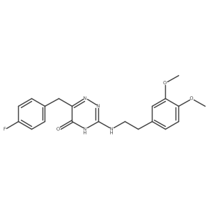 3-((3,4-dimethoxyphenethyl)amino)-6-(4-fluorobenzyl)-1,2,4-triazin-5(4H)-one结构式