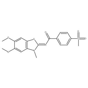 (Z)-N-(5,6-dimethoxy-3-methylbenzo[d]thiazol-2(3H)-ylidene)-4-(methylsulfonyl)benzamide结构式