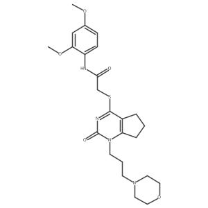 N-(2,4-dimethoxyphenyl)-2-((1-(3-morpholinopropyl)-2-oxo-2,5,6,7-tetrahydro-1H-cyclopenta[d]pyrimidin-4-yl)thio)acetamide结构式