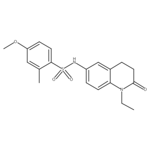 N-(1-ethyl-2-oxo-1,2,3,4-tetrahydroquinolin-6-yl)-4-methoxy-2-methylbenzenesulfonamide结构式