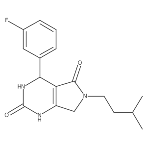 4-(3-fluorophenyl)-6-isopentyl-3,4,6,7-tetrahydro-1H-pyrrolo[3,4-d]pyrimidine-2,5-dione Structure