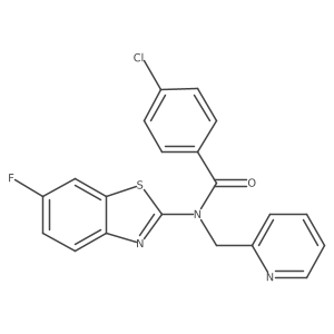 4-chloro-N-(6-fluorobenzo[d]thiazol-2-yl)-N-(pyridin-2-ylmethyl)benzamide Structure