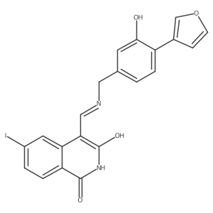 4-[(4-Furan-3-yl-3-hydroxy-benzylamino)-methylene]-6-iodo-4H-isoquinoline-1,3-dione结构式