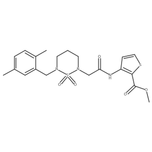 Methyl 3-({[6-(2,5-dimethylbenzyl)-1,1-dioxido-1,2,6-thiadiazinan-2-yl]acetyl}amino)thiophene-2-carboxylate结构式
