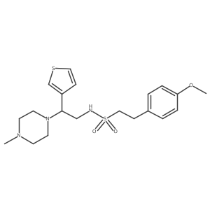 2-(4-methoxyphenyl)-N-(2-(4-methylpiperazin-1-yl)-2-(thiophen-3-yl)ethyl)ethanesulfonamide结构式