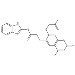 N-(1H-benzimidazol-2-yl)-3-{4-methyl-7-[(2-methylprop-2-en-1-yl)oxy]-2-oxo-2H-chromen-6-yl}propanamide结构式
