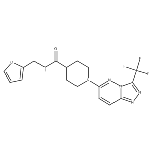 N-(furan-2-ylmethyl)-1-[3-(trifluoromethyl)[1,2,4]triazolo[4,3-b]pyridazin-6-yl]piperidine-4-carboxamide结构式