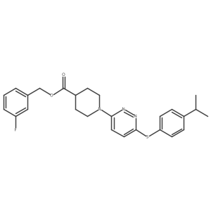 3-Fluorobenzyl 1-(6-((4-isopropylphenyl)thio)pyridazin-3-yl)piperidine-4-carboxylate结构式