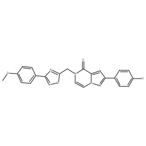 2-(4-chlorophenyl)-5-{[3-(4-methoxyphenyl)-1,2,4-oxadiazol-5-yl]methyl}-4H,5H-pyrazolo[1,5-a]pyrazin-4-one结构式