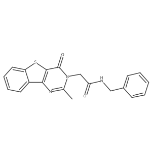 N-benzyl-2-(2-methyl-4-oxo[1]benzothieno[3,2-d]pyrimidin-3(4H)-yl)acetamide结构式