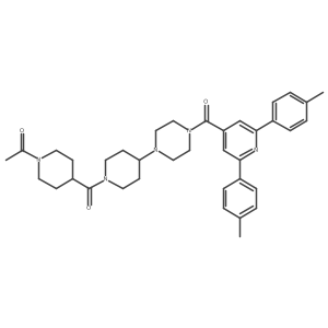 1-(4-(4-(4-(2,6-Dip-tolylisonicotinoyl)piperazin-1-yl)piperidine-1-carbonyl)piperidin-1-yl)ethanone Structure