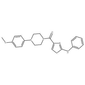 COc1ccc(N2CCN(C(=O)c3csc(Nc4ccccc4)n3)CC2)cc1结构式