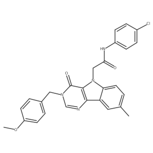 N-(4-chlorophenyl)-2-(3-(4-methoxybenzyl)-8-methyl-4-oxo-3H-pyrimido[5,4-b]indol-5(4H)-yl)acetamide Structure