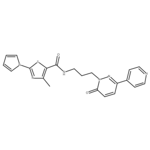 4-methyl-N-(3-(6-oxo-3-(pyridin-4-yl)pyridazin-1(6H)-yl)propyl)-2-(1H-pyrrol-1-yl)thiazole-5-carboxamide Structure