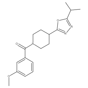 (4-(5-Isopropyl-1,3,4-oxadiazol-2-yl)piperidin-1-yl)(3-methoxyphenyl)methanone Structure