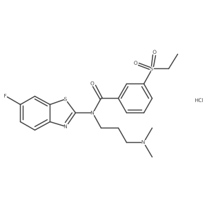 N-(3-(dimethylamino)propyl)-3-(ethylsulfonyl)-N-(6-fluorobenzo[d]thiazol-2-yl)benzamide hydrochloride结构式