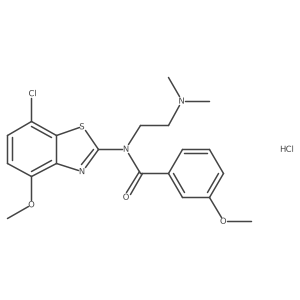 N-(7-chloro-4-methoxybenzo[d]thiazol-2-yl)-N-(2-(dimethylamino)ethyl)-3-methoxybenzamide hydrochloride结构式