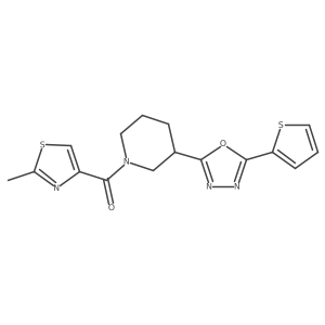 (2-Methylthiazol-4-yl)(3-(5-(thiophen-2-yl)-1,3,4-oxadiazol-2-yl)piperidin-1-yl)methanone结构式