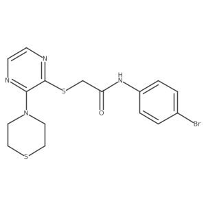 N-(4-bromophenyl)-2-((3-thiomorpholinopyrazin-2-yl)thio)acetamide Structure