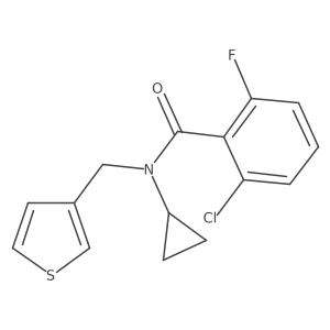 2-chloro-N-cyclopropyl-6-fluoro-N-(thiophen-3-ylmethyl)benzamide结构式