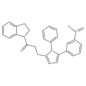 1-(indolin-1-yl)-2-((5-(3-nitrophenyl)-1-phenyl-1H-imidazol-2-yl)thio)ethanone Structure