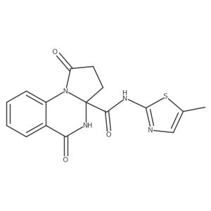 5-hydroxy-N-(5-methyl-1,3-thiazol-2-yl)-1-oxo-2,3-dihydropyrrolo[1,2-a]quinazoline-3a(1H)-carboxamide Structure