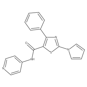 4-phenyl-N-(pyridin-4-yl)-2-(1H-pyrrol-1-yl)-1,3-thiazole-5-carboxamide结构式