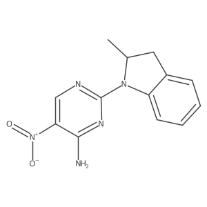 2-(2-Methylindolin-1-yl)-5-nitropyrimidin-4-amine结构式