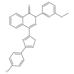 4-(3-(4-chlorophenyl)-1,2,4-oxadiazol-5-yl)-2-(3-(methylthio)phenyl)phthalazin-1(2H)-one结构式