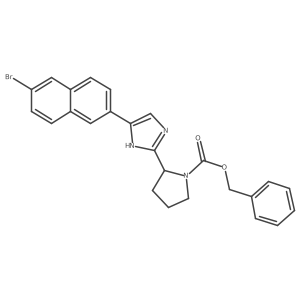 (S)-benzyl 2-(5-(2-bromonaphthalen-6-yl)-1H-imidazol-2-yl)pyrrolidine-1-carboxylate Structure