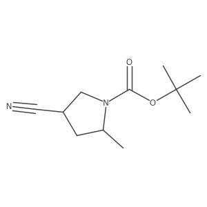 (2R,4S)-1-(tert-butoxycarbonyl)-4-cyano-2-methylpyrrolidine Structure