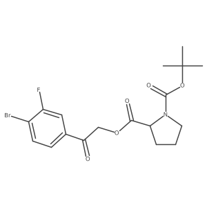 2-O-[2-(4-bromo-3-fluorophenyl)-2-oxoethyl] 1-O-tert-butyl (2S)-pyrrolidine-1,2-dicarboxylate Structure