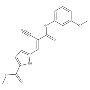Methyl 5-[(Z)-2-cyano-3-(3-methoxyanilino)-3-oxoprop-1-enyl]-1H-pyrrole-2-carboxylate结构式