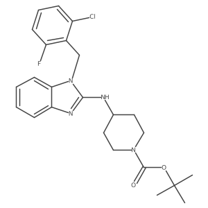 tert-Butyl 4-((1-(2-chloro-6-fluorobenzyl)-1H-benzo[d]imidazol-2-yl)amino)piperidine-1-carboxylate Structure