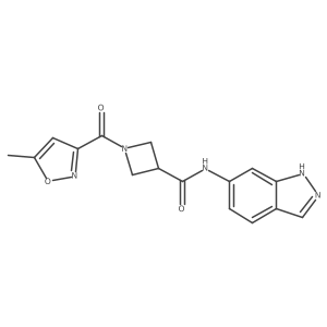 N-(1H-indazol-6-yl)-1-(5-methylisoxazole-3-carbonyl)azetidine-3-carboxamide结构式