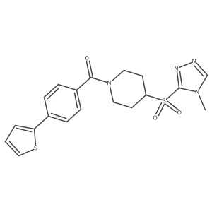 (4-((4-methyl-4H-1,2,4-triazol-3-yl)sulfonyl)piperidin-1-yl)(4-(thiophen-2-yl)phenyl)methanone Structure