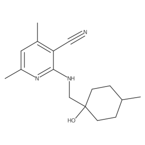 3-Pyridinecarbonitrile, 2-[[(1-hydroxy-4-methylcyclohexyl)methyl]amino]-4,6-dimethyl- Structure