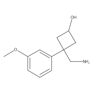 3-(Aminomethyl)-3-(3-methoxyphenyl)cyclobutan-1-ol结构式