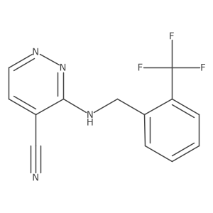 3-[[[2-(Trifluoromethyl)phenyl]methyl]amino]-4-pyridazinecarbonitrile Structure