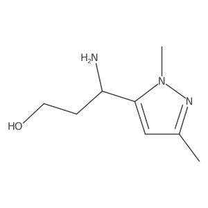 3-amino-3-(1,3-dimethyl-1H-pyrazol-5-yl)propan-1-ol Structure
