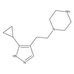 1-(2-(3-cyclopropyl-1H-pyrazol-4-yl)ethyl)piperazine结构式