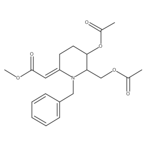 Methyl (2E)-2-[(5R,6S)-5-(acetyloxy)-6-[(acetyloxy)methyl]-1-(phenylmethyl)-2-piperidinylidene]acetate Structure