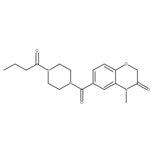 2H-1,4-Benzoxazin-3(4H)-one, 4-methyl-6-[[4-(1-oxobutyl)-1-piperazinyl]carbonyl]- Structure