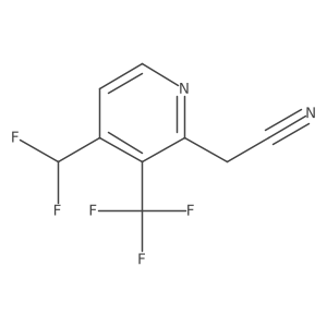 2-(4-(Difluoromethyl)-3-(trifluoromethyl)pyridin-2-yl)acetonitrile Structure
