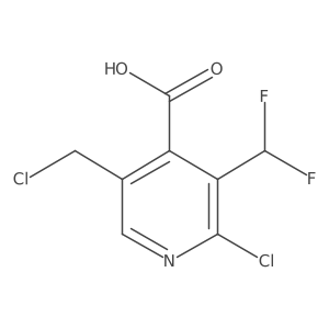 2-Chloro-5-(chloromethyl)-3-(difluoromethyl)isonicotinic acid结构式