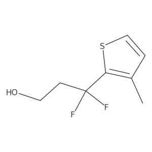 3,3-Difluoro-3-(3-methylthiophen-2-yl)propan-1-ol结构式