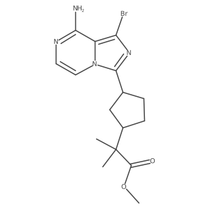 Methyl 2-(3-(8-amino-1-bromoimidazo[1,5-a]pyrazin-3-yl)cyclopentyl)-2-methylpropanoate结构式